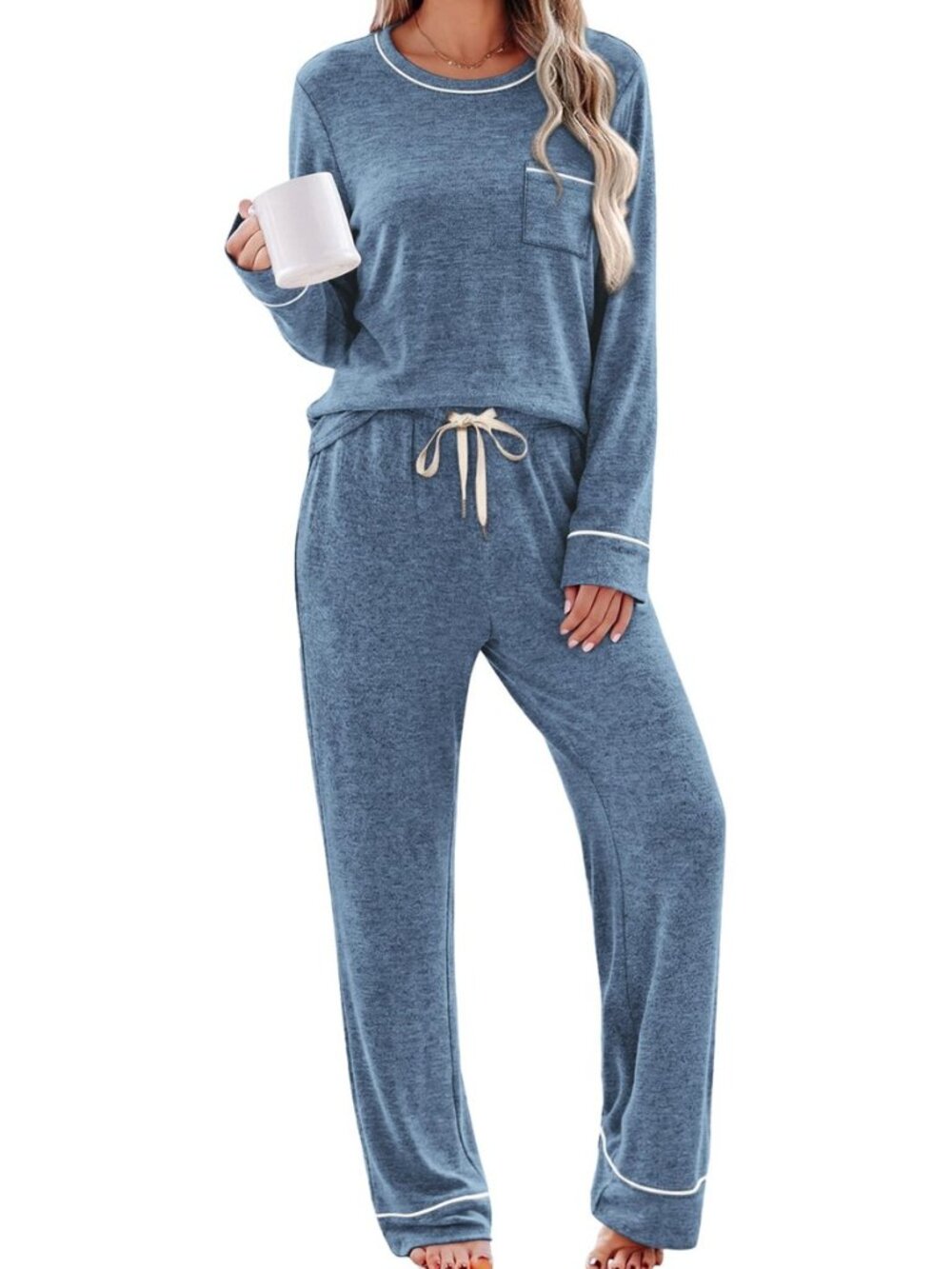 Pajamas for Women Set Soft Pjs Long Sleeve Two Piece Lounge Sets